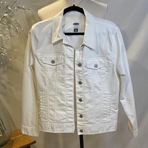 White Old Navy Denim Jacket Women’s Large